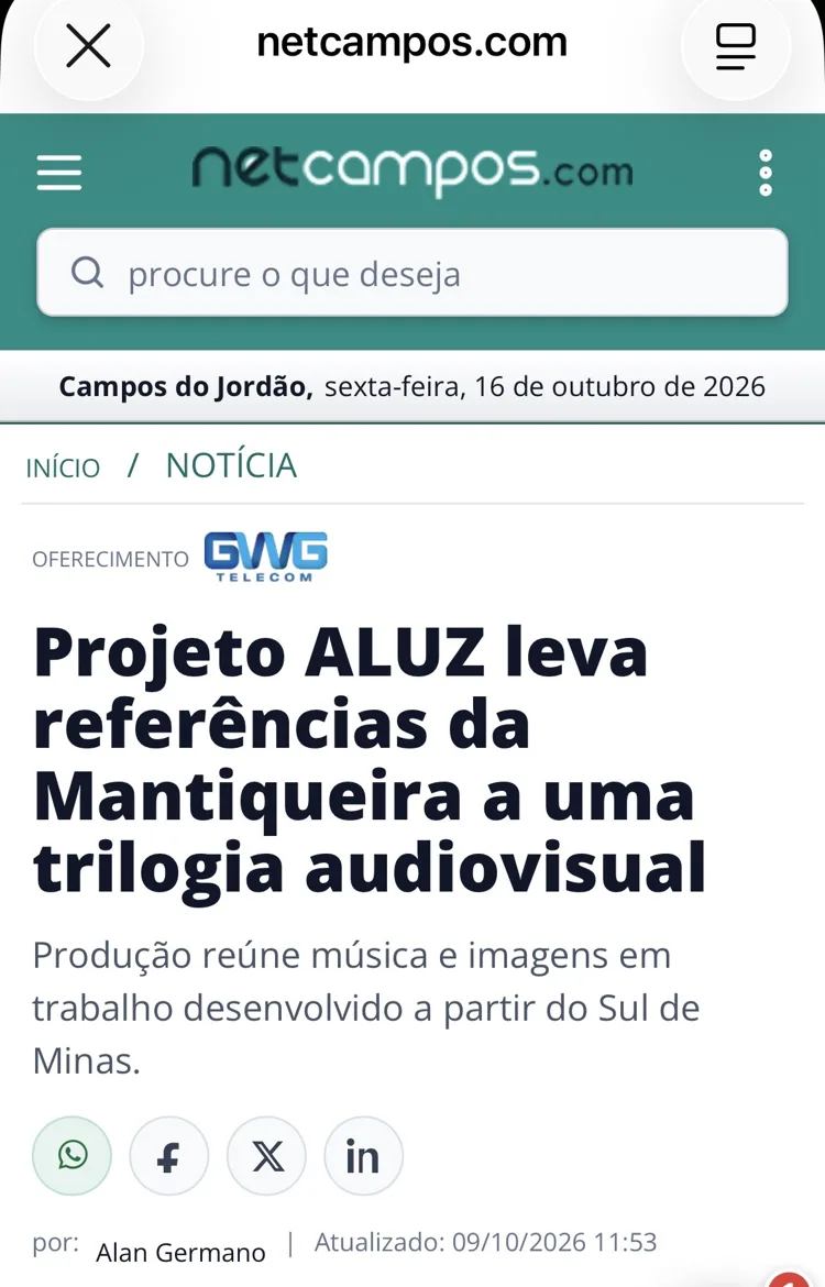Projeto ALUZ leva referências da Mantiqueira a uma trilogia audiovisual